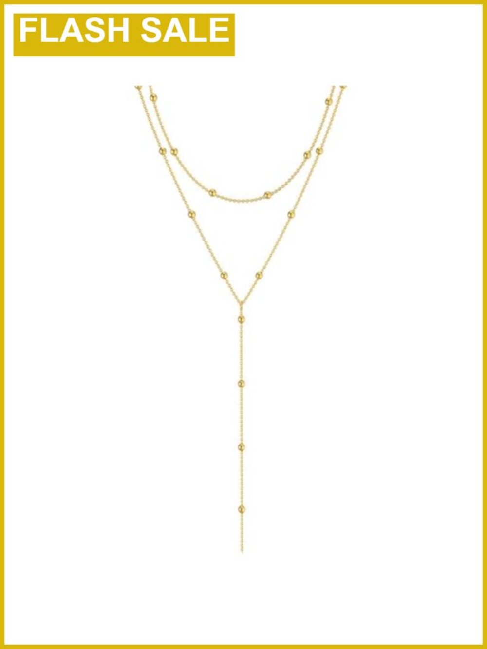 Gold Plated Long Y Necklace Heart Teardrop Pendant